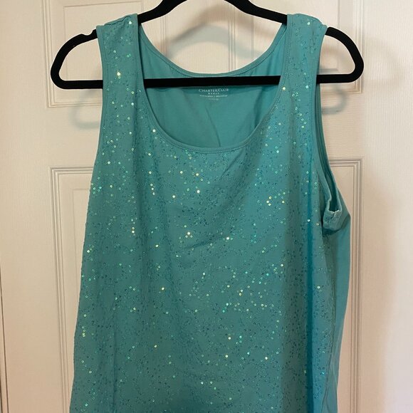 Cotton tank-top with sequins! - Picture 1 of 3